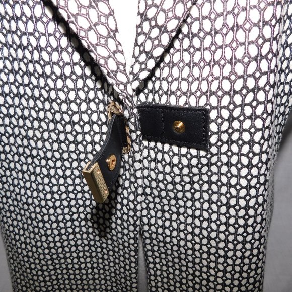 LISETTE L Montreal Womens L White Black pattern Fashion Blazer Vest - Picture 7 of 11